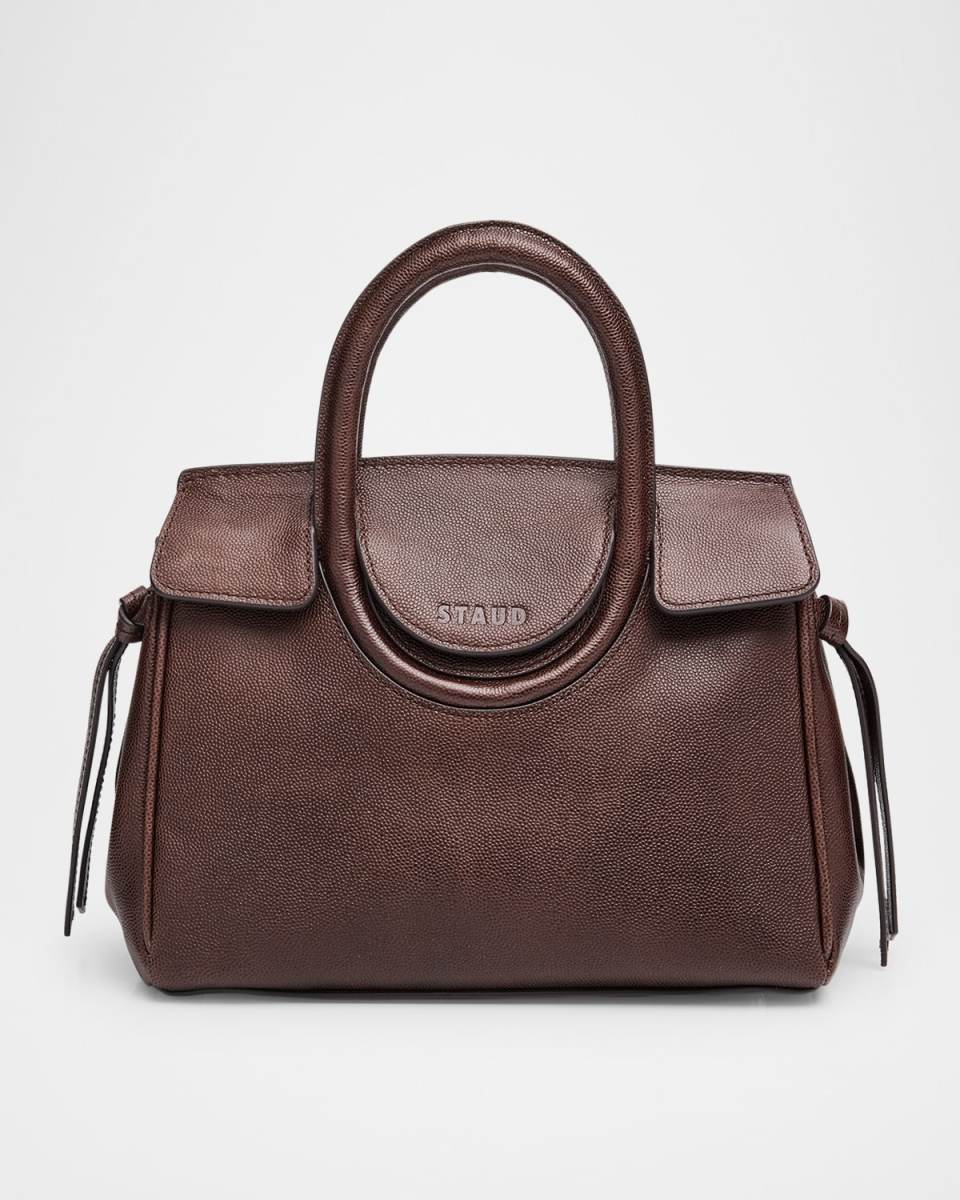 Maude Mini Pebble Leather Carryall Top-Handle Bag